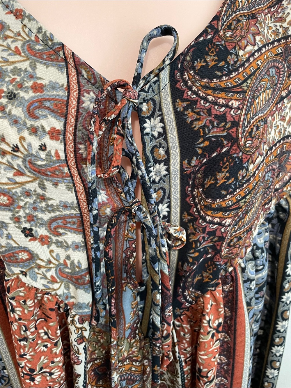 Boho Paisley Wide-Leg Jumpsuit - Picture 5 of 6